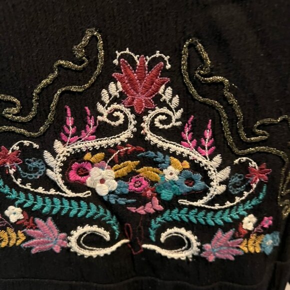 Black Embroidered Tunic Dress - Picture 3 of 5